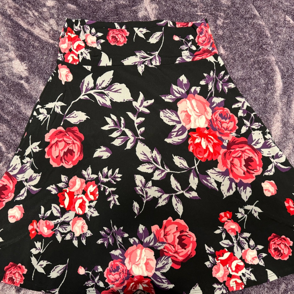 LuLaRoe Floral Print Azure Skirt